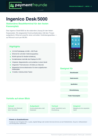Datenblatt Ingenico Desk/5000