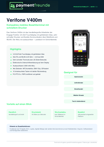 Datenblatt Verifone V400m