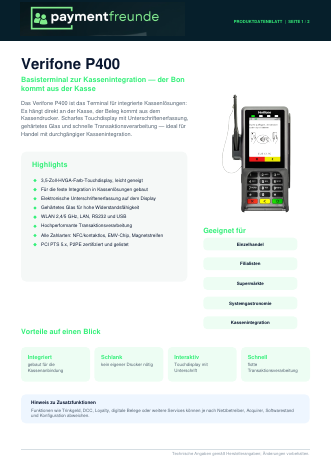 Datenblatt Verifone P400